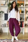 The Sunday Morning 7/8 Twist Pant Aubergine